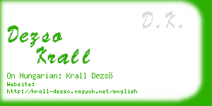 dezso krall business card